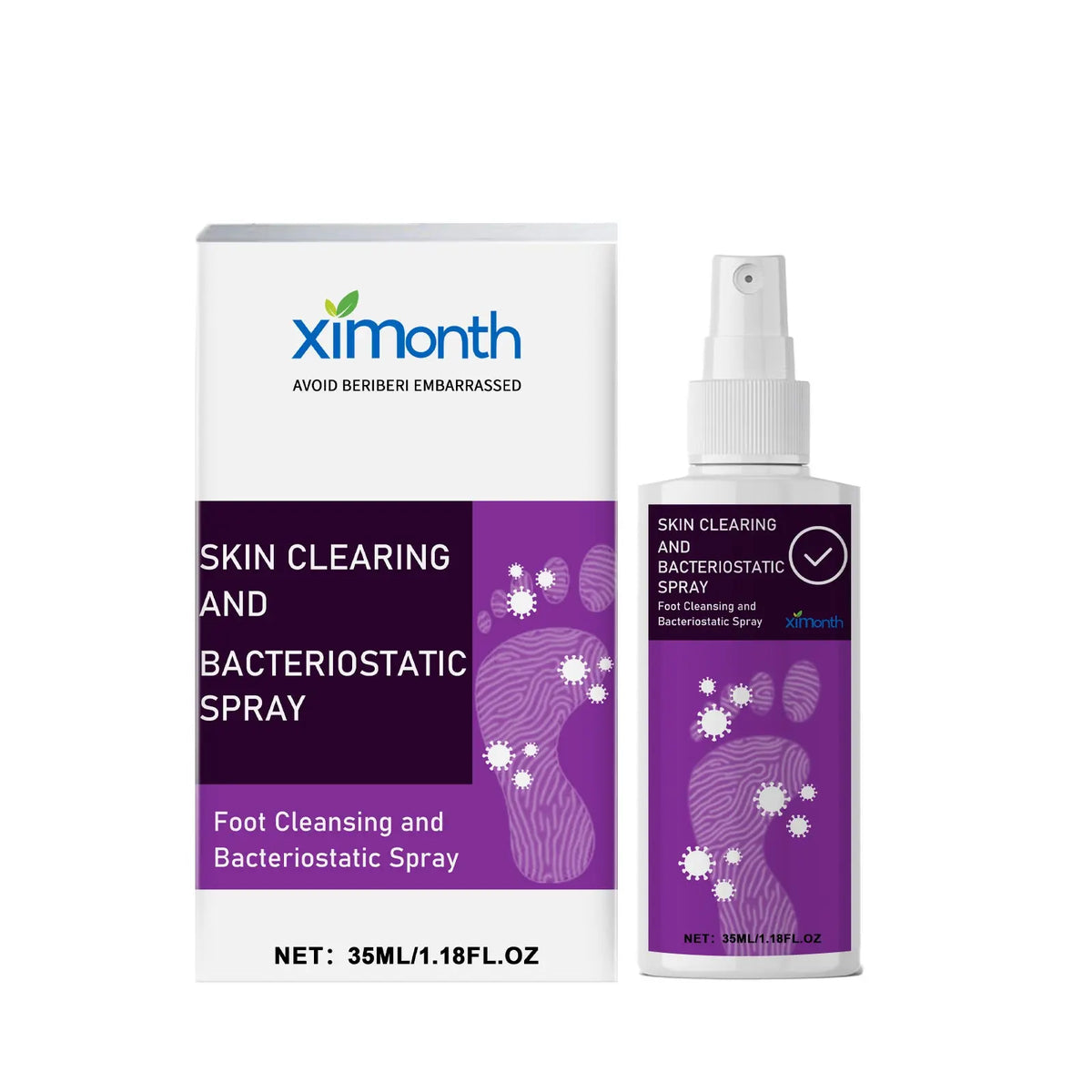 Spray nettoyant et bactériostatique pour les pieds