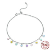 Chaîne de cheville Rainbow Love solide